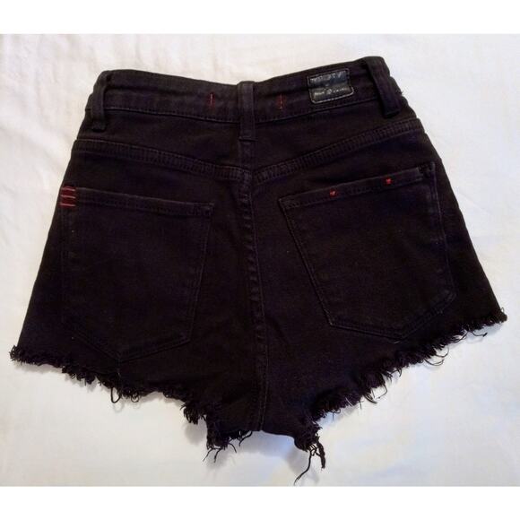 BDG Women’s Studded Denim Shorts Y2K High Rise Cheeky Cut Off Punk Rock SZ XS/S - Picture 3 of 8